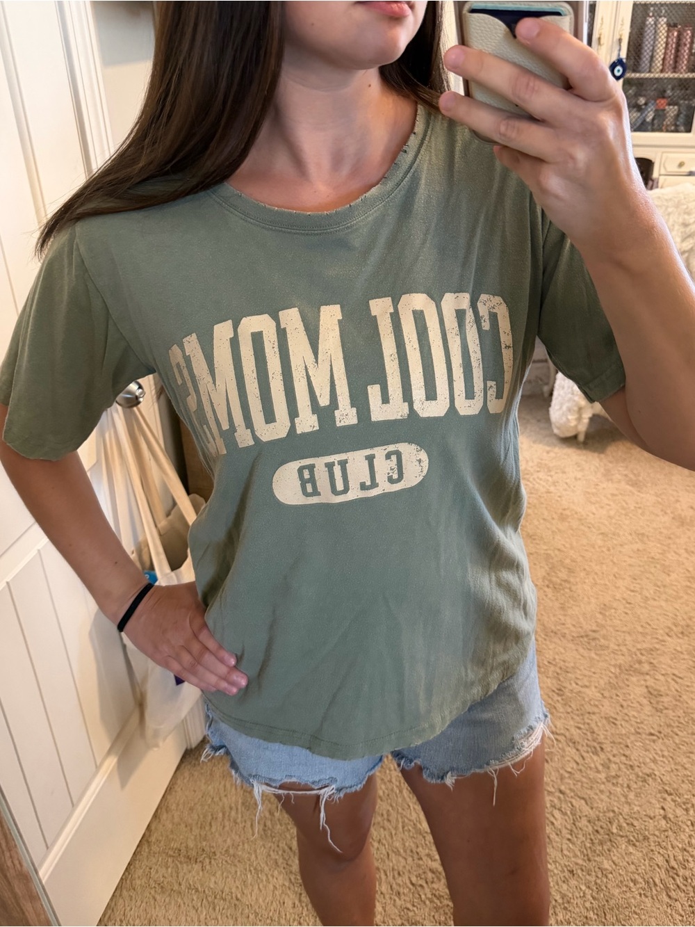 ZUTTER  'Cool Mom Club' Olive Green Tee